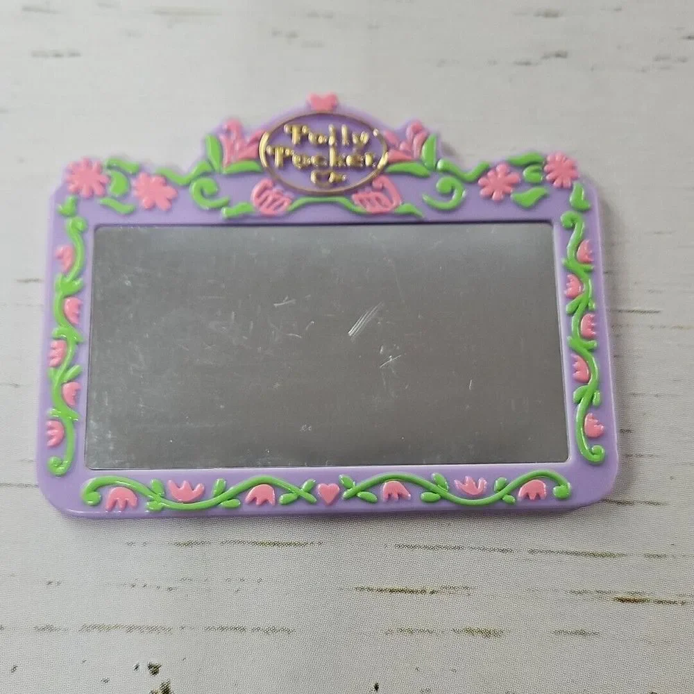 Vintage 1990 Polly Pocket Pretty‎ Hair Playset Compact Figures Dog Mirror